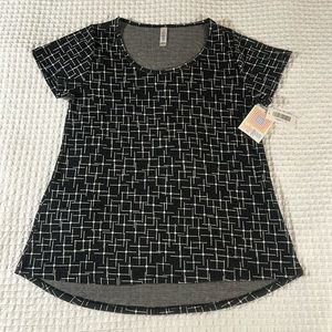 LuLaRoe Women’s Classic T /Size: S/ Color: Black-Gray + Design (NWT)